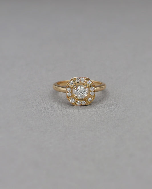 Bague diamants or jaune 18K