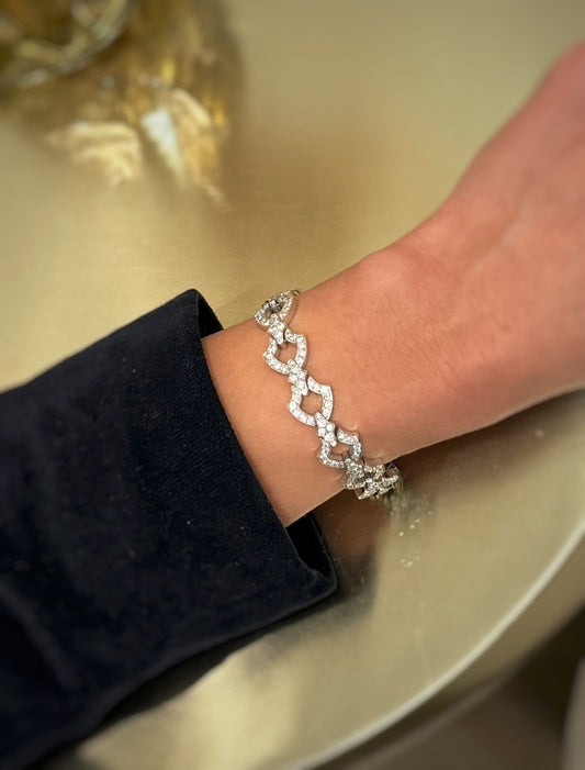 Bracelet inspiration Art Déco platine et diamants
