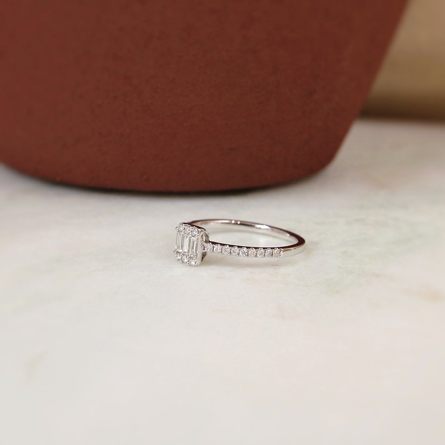 Bague diamants baguettes