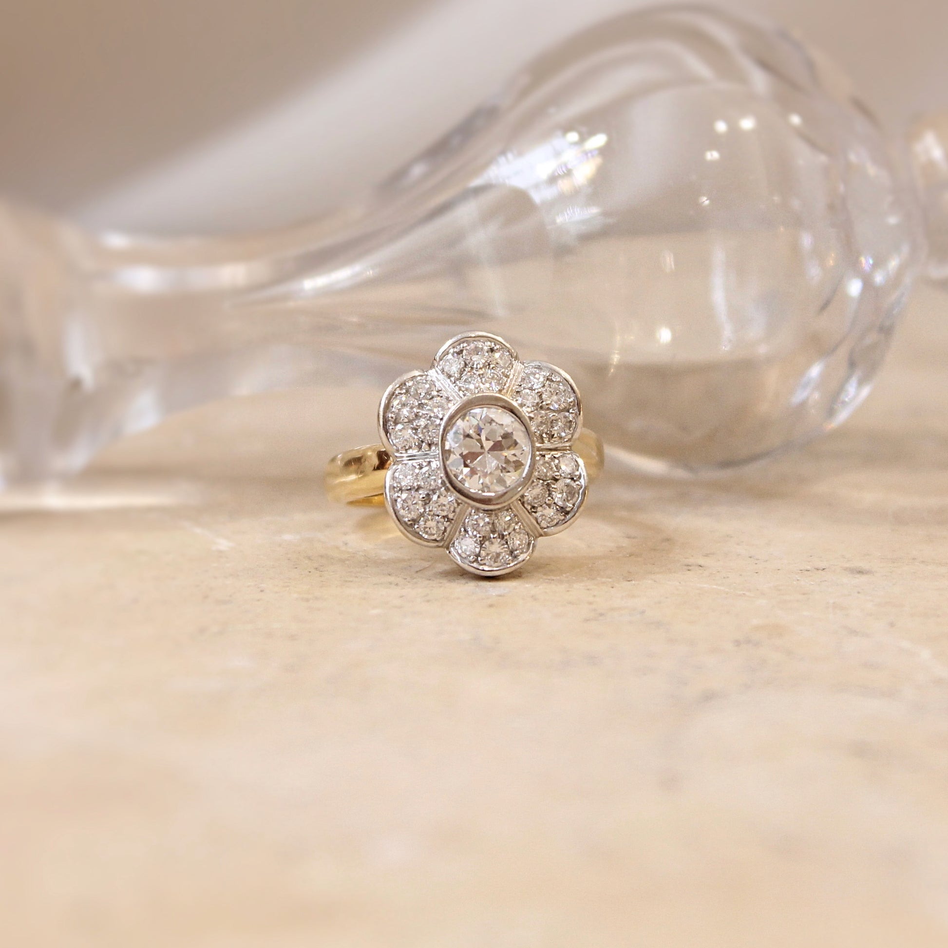 bague de fiançailles marguerite diamants