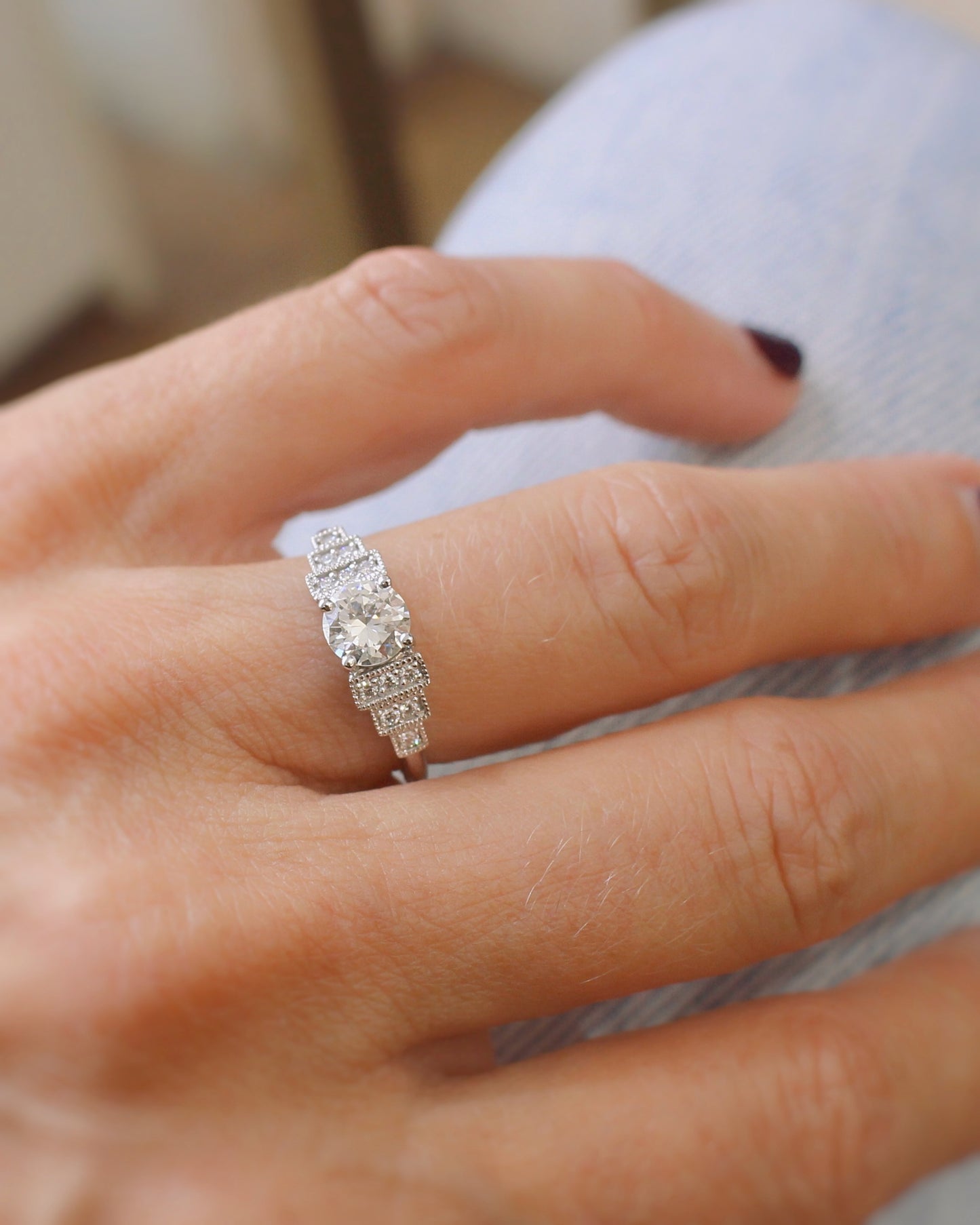 bague diamants esprit art déco-diamants sur or blanc