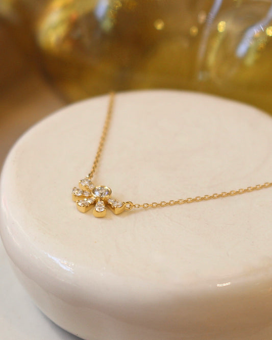 collier femme or jaune et diamants-motif Art Déco