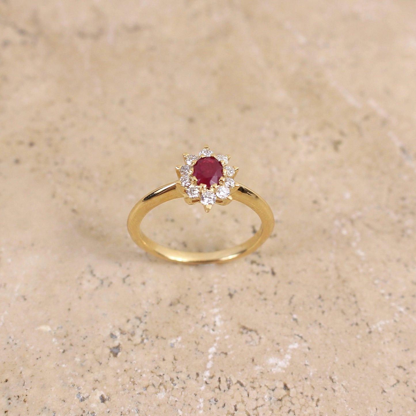 Bague marguerite Rubis