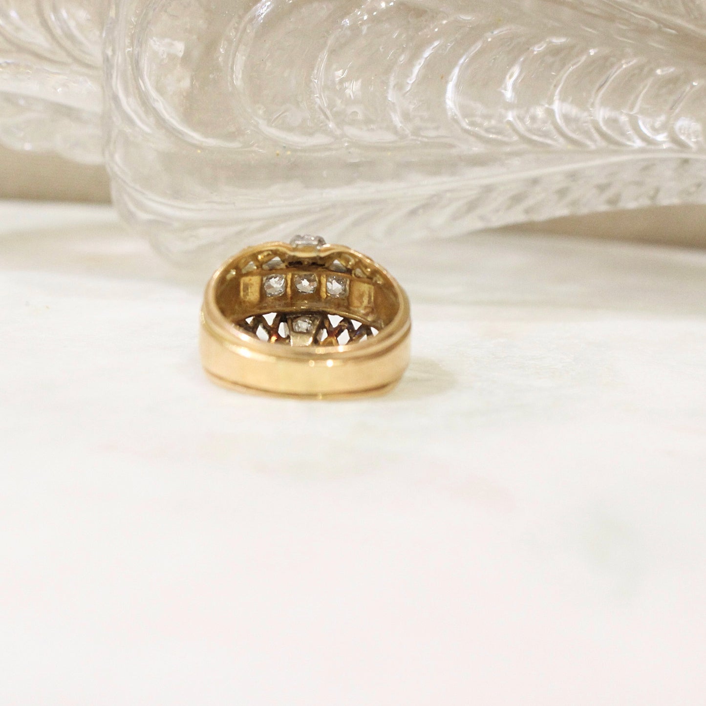 bagueartdecodesannees50enorjauneetdiamants