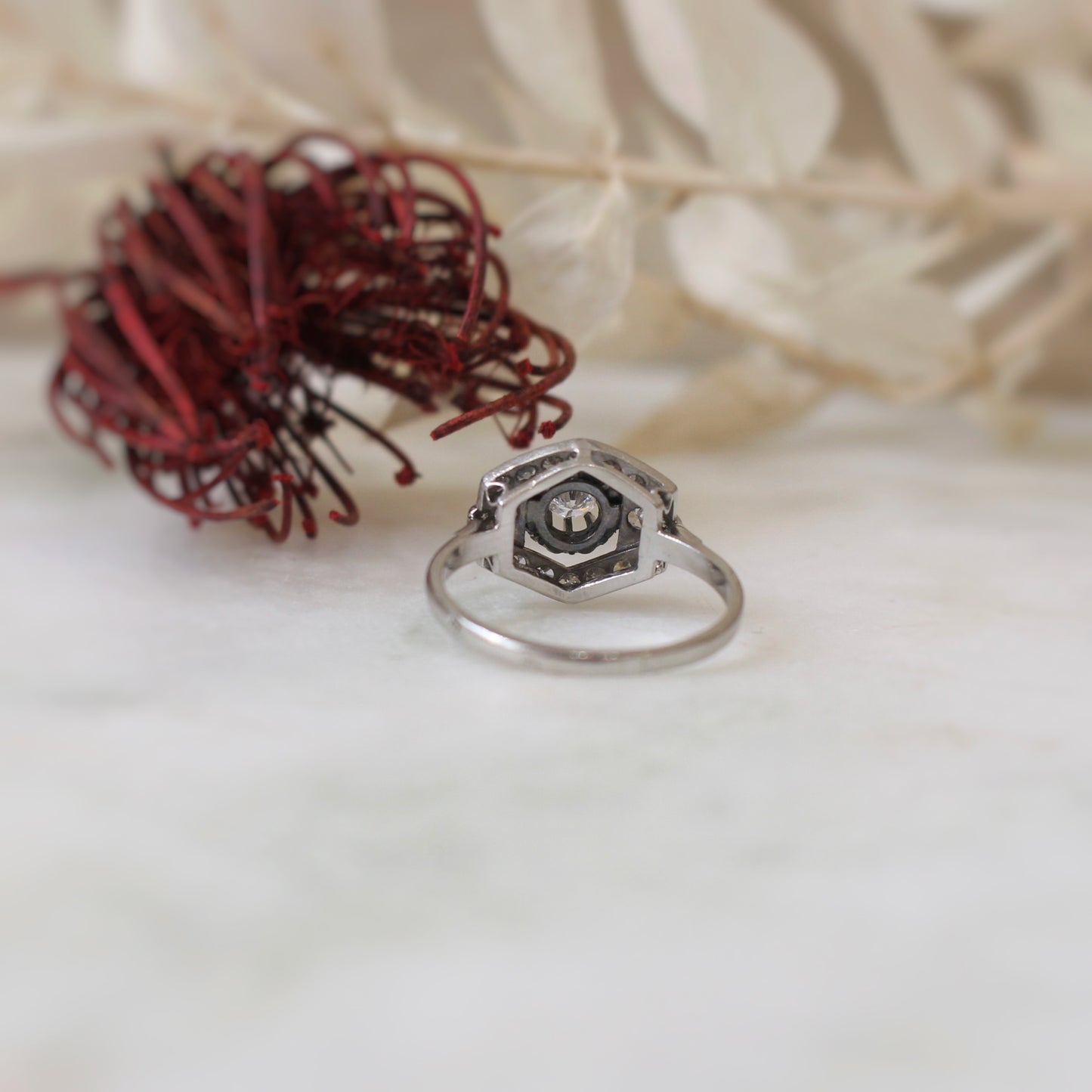 bague ancienne art déco-en platine et diamants