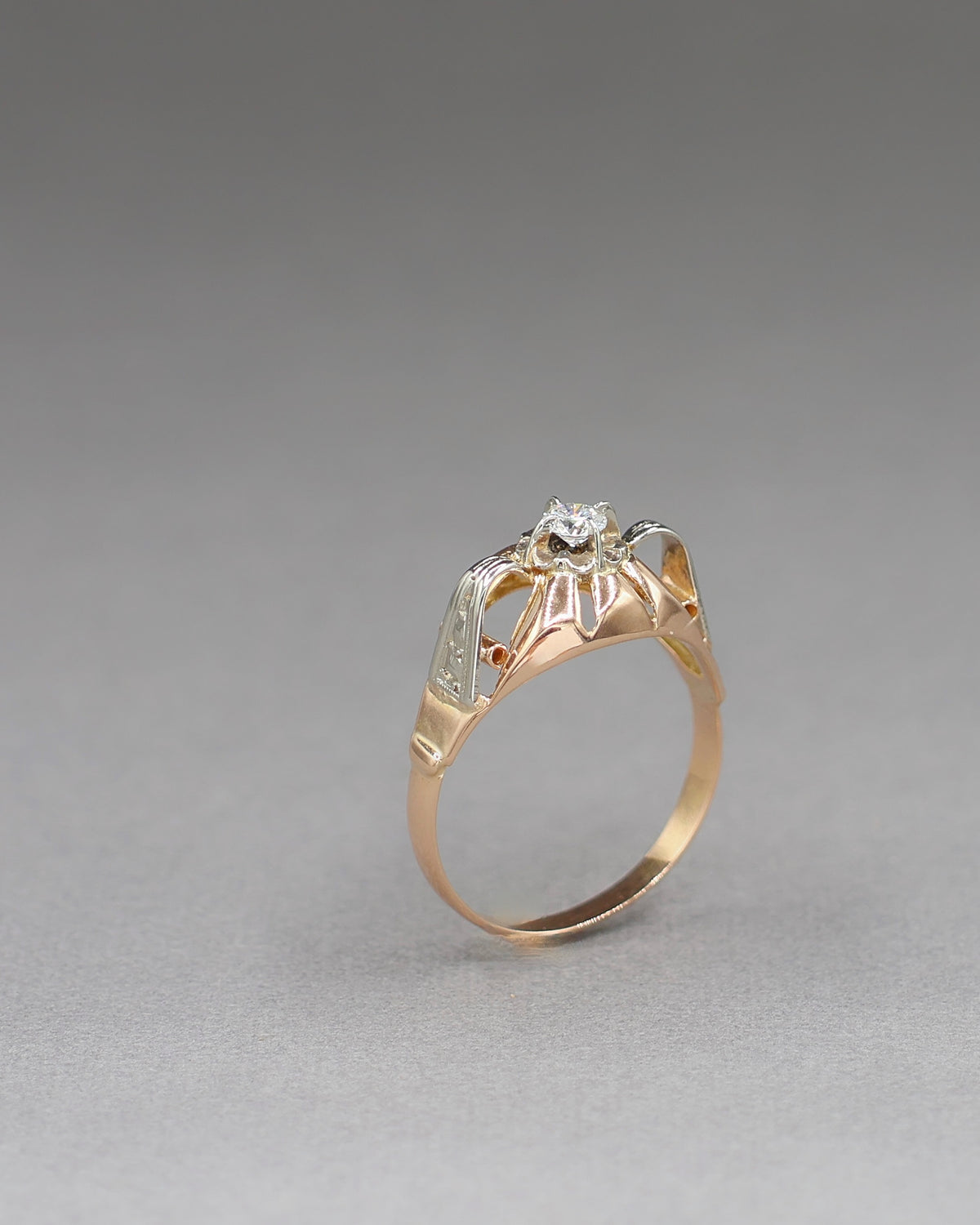 Bague Tank monture or rose 18K