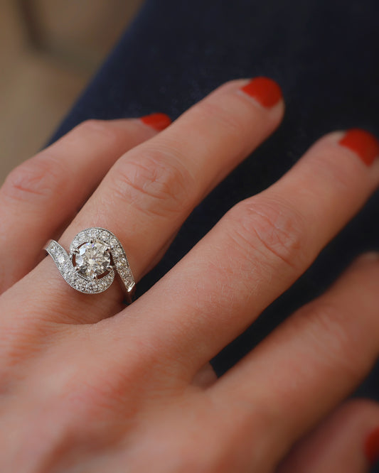 Bague Tourbillon diamant - Platine