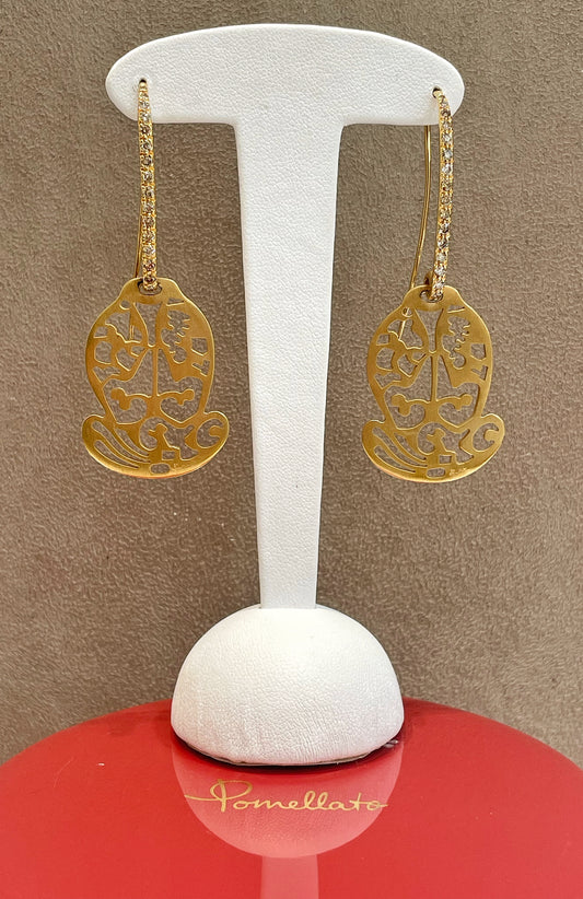 Boucles d'oreilles Ming de pomellato or rose diamants bruns