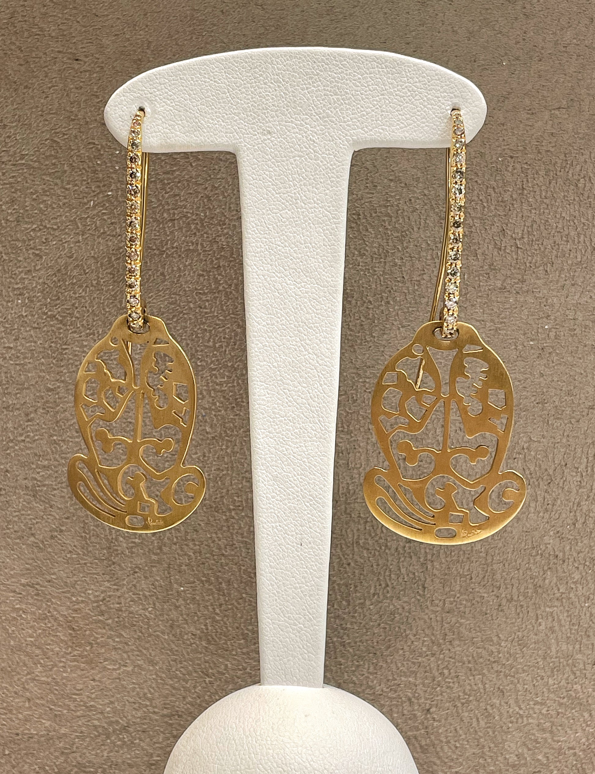 Boucles d'oreilles Pomellato Or rose diamants bruns