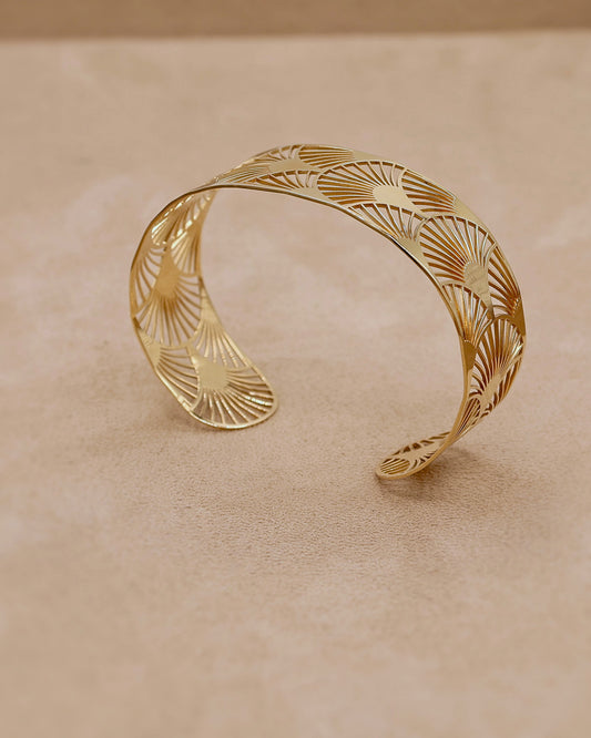 Bracelet ajouré motifs Art Deco or jaune 18K