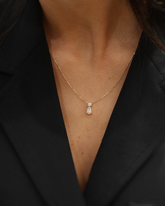 Collier pendentif diamants or jaune 18K
