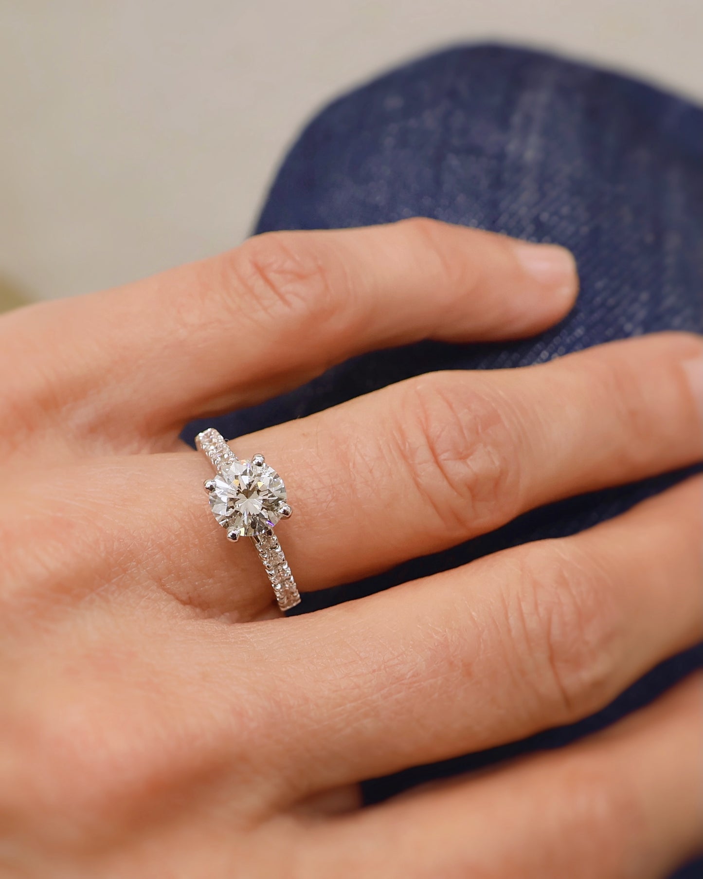 Solitaire diamant or 18K