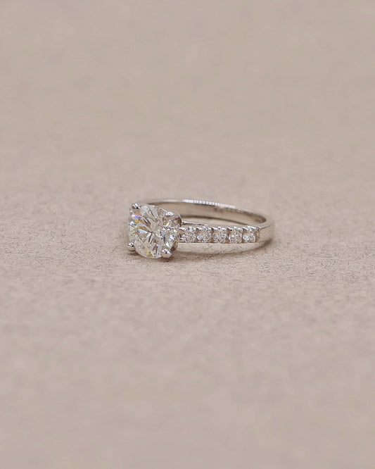 Solitaire diamant or blanc 18K