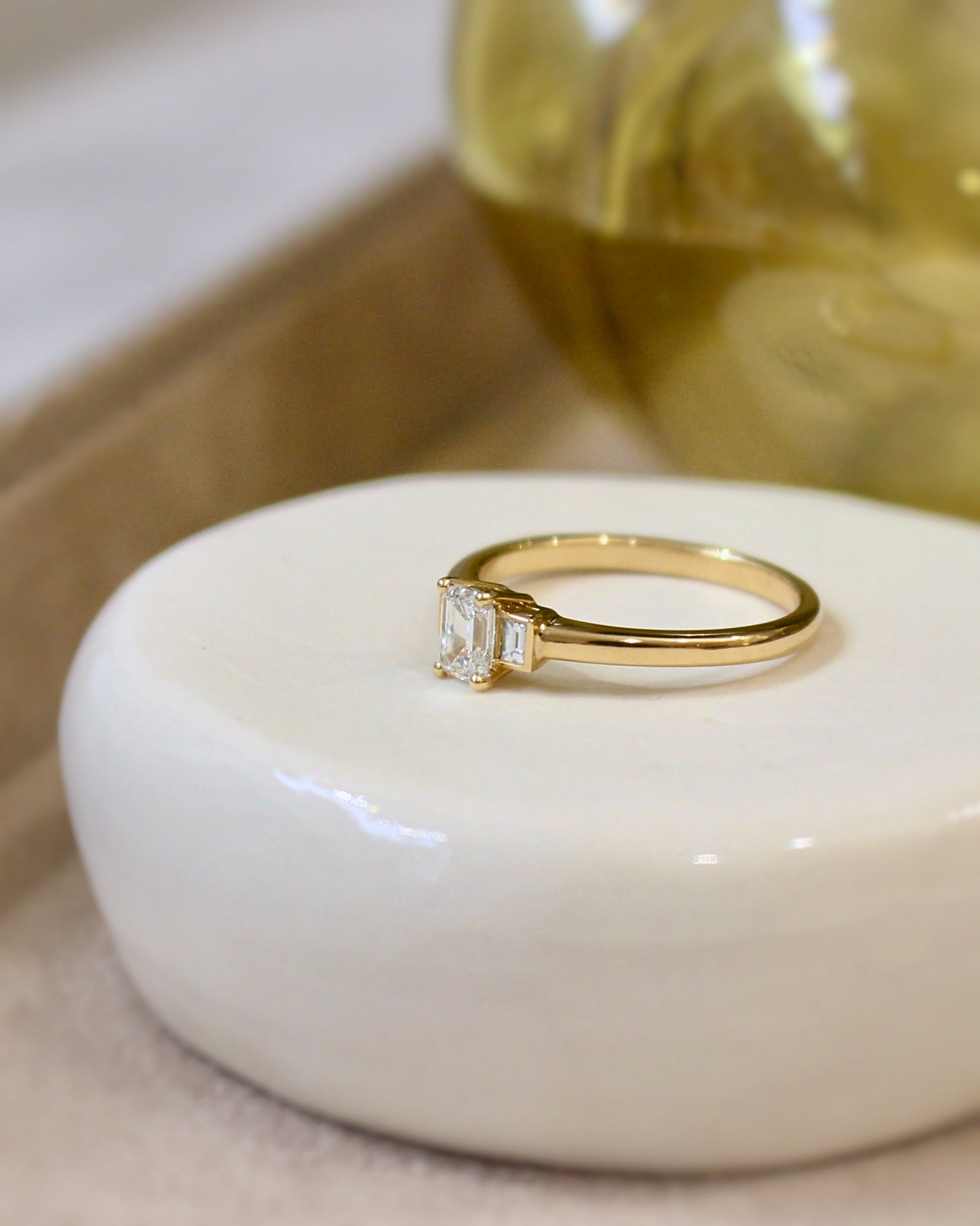 Solitaire diamants or jaune 18K