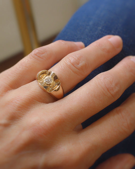 bague ancienne or et diamant-bijou ancien vers 1940
