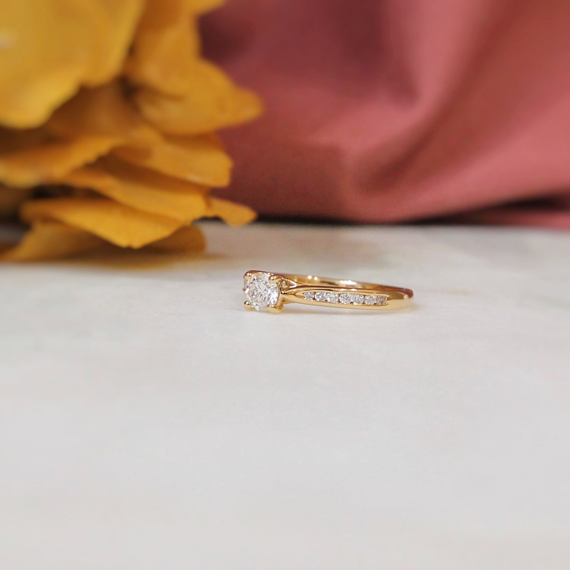 bague diamants elegante pour demande en mariage