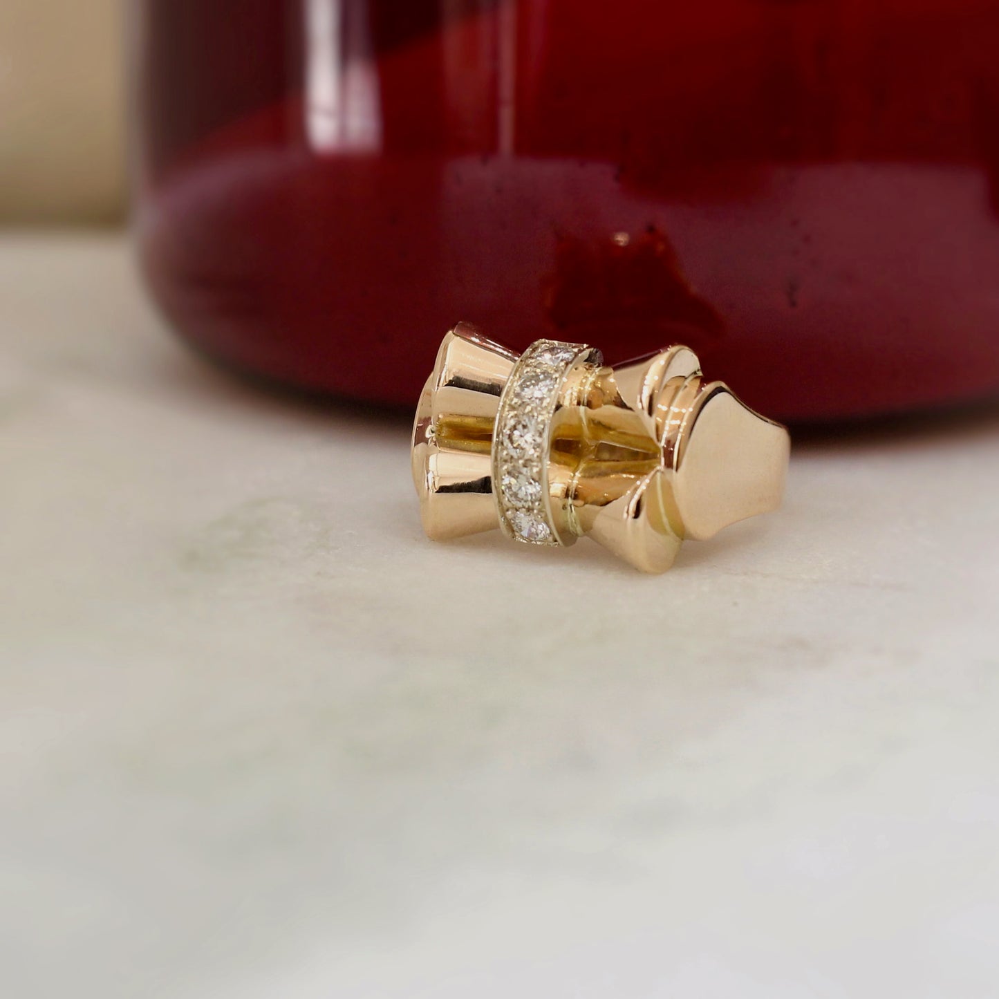 bague noeud-bague ancienne dite bague tank-vers 1940