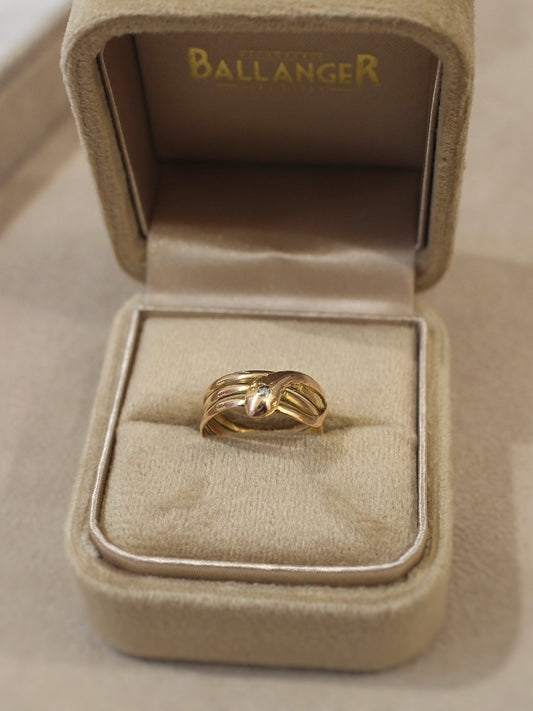 bague serpent vintage en or rose 18k