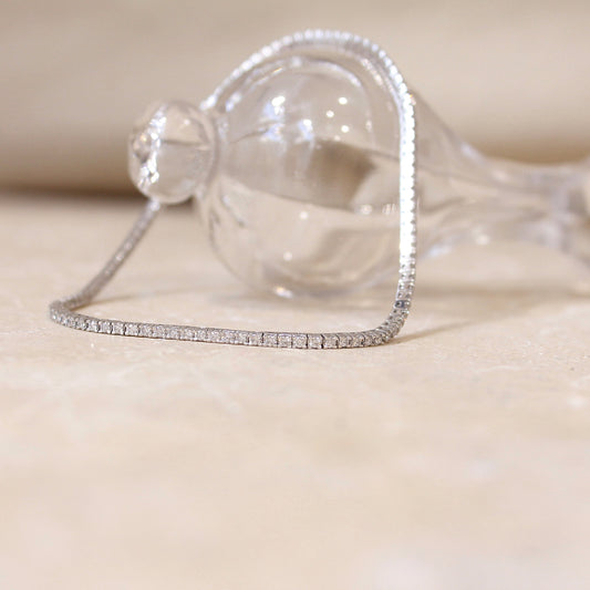 bracelet rivière de diamants dit bracelet tennis - or blanc 18k