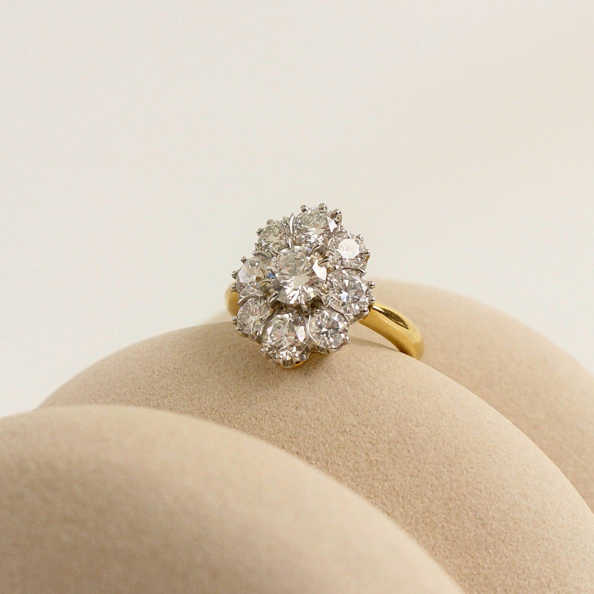 Remarquable bague marguerite pompadour diamants – bijouterieballanger