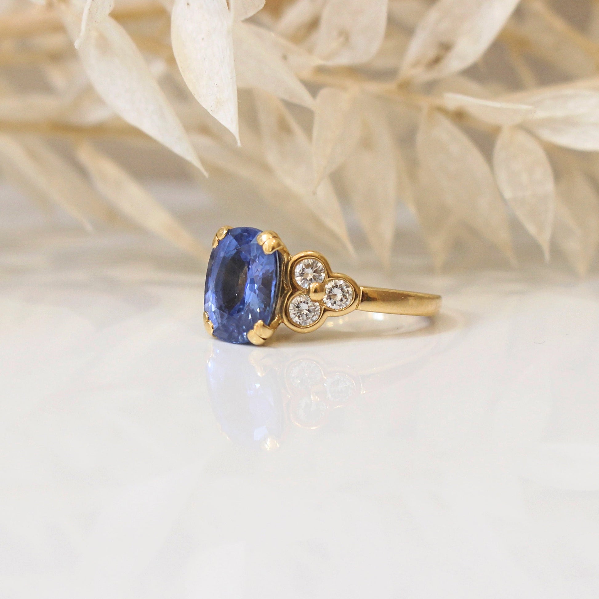 Bague Saphir bleu Diamant